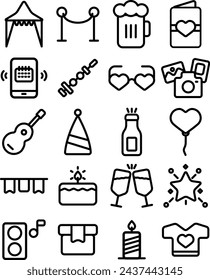 Design Vector Icon Line for Birthday Party