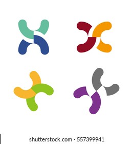 Design vector icon template. "C","X" letters icon set. 