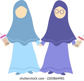 diseño de ilustraciones vectoriales arte de las mujeres musulmanas alimentarias halal