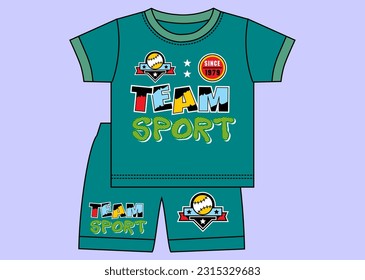  Diseño de ilustraciones vectoriales para conjuntos de ropa para niños