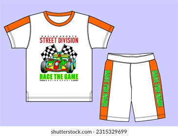  Design vector illustration artwork for kids clothing set