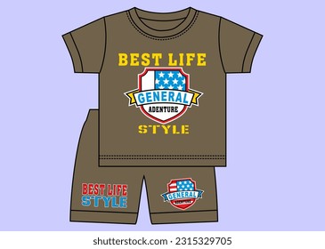  Design vector illustration artwork for kids clothing set