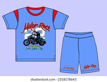  Design vector illustration artwork for kids clothing set