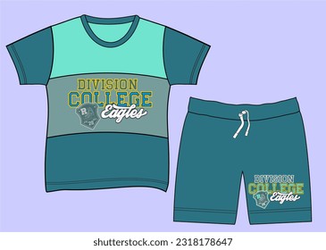  Design vector illustration artwork for kids clothing set