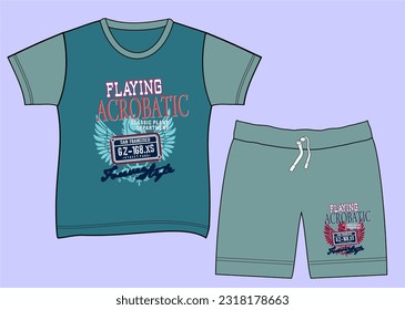  Design vector illustration artwork for kids clothing set