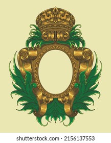 Design vector Illustration of awesome frame with crown