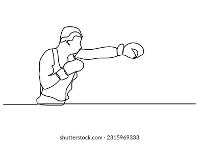 design vector illustration of boxer single continuous line