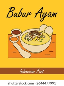 design vector illustration bubur ayam special food indonesian