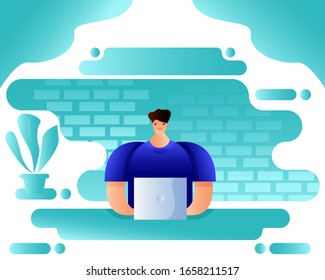 design vector illustration of a business man character