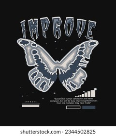 design vector illustration of butterfly, tshirt design, vector graphic, typographic poster or tshirts street wear and Urban style