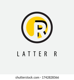 Design vector illustration of the concept of the logo icon letter R. for the purpose of brand templates, icons etc.