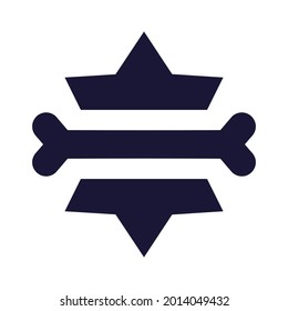 Design vector illustration of double crown with bone on the middle 