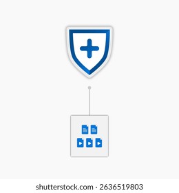 Ilustración vectorial de diseño para el almacenamiento de archivos con seguridad en Internet