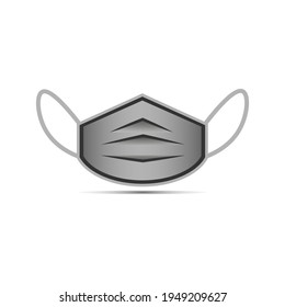 design vector illustration in the form of a mask icon used on the mouth and counting to avoid dust, pollution, flu, rocks and viruses