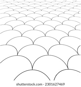 Design vector illustration of half circle pattern with corners from below