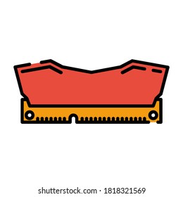 Design vector illustration icon flat RAM (random access memory), suitable for icons, backgrounds, stickers, covers, banners