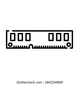 Design vector illustration icon outline RAM (random access memory), suitable for icons, backgrounds, stickers, covers, banners