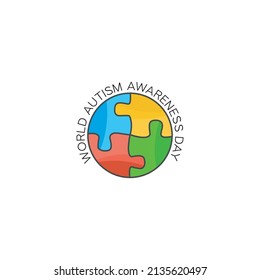 Design vector illustration of logos World Autism Awareness Day