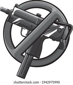 diseño de ilustración vectorial sin armas de fuego permitidas