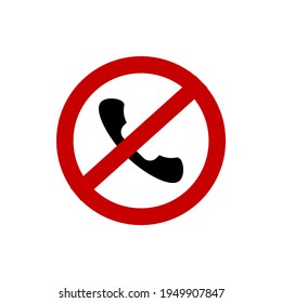 Design a vector illustration of a prohibited call or receive phone sign icon