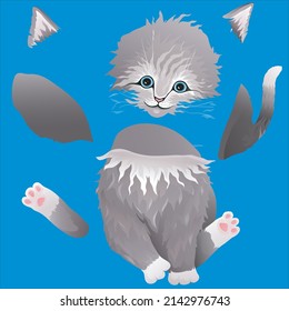 Design vector illustration puzzle cat