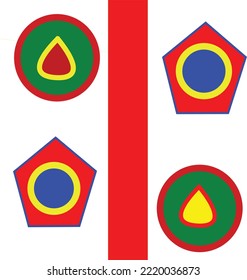 design vector illustration set of  colourfull square circle triangle pentagon