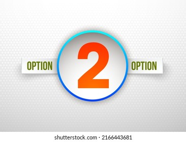 Design Vector Illustration Sign Numbers "two in one". Flat Button with Figures 2 in 1 icon and Tapes with Names of Options. Vector Color banner with logo two and one numeral in the Circle Flat Button.