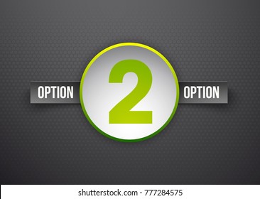 Design Vector Illustration Sign Numbers "two in one". Flat Button with Figures 2 in 1 icon and Tapes with Names of Options. Vector Color banner with logo two and one numeral in the Circle Flat Button.