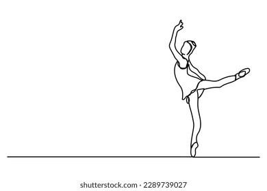 design vector illustration single continuous line dancing ballet