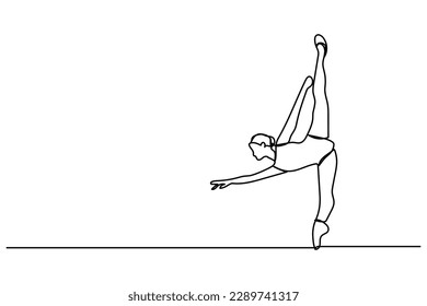 design vector illustration single continuous line dancing ballet