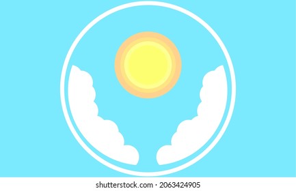 design and vector illustration of the sky in a circle on a blue background