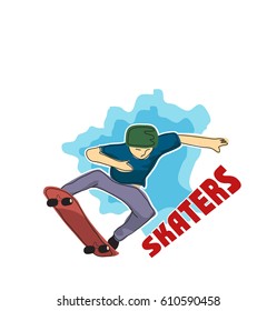 design vector illustration stylized skateboarder
abstract