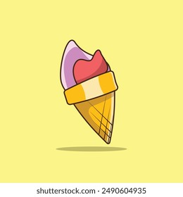 Design a vector illustration of sweet foods, donuts, and ice cream.