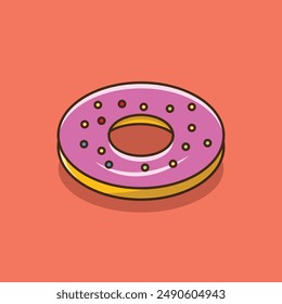 Design a vector illustration of sweet foods, donuts, and ice cream.