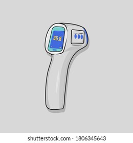 Design of a vector illustration of a thermo gun that functions to measure a person's body temperature to pursue the Covid-19 health protocol