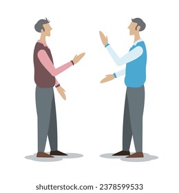 Design Vector Illustration Two Men Talking