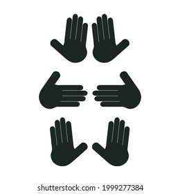 
Diseñar ilustración vectorial varias posiciones de dos manos. rezar, alentar, parar y más.