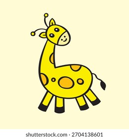 Design-Vektorgrafik eines sehr niedlichen Giraffentierbildes und sehr geeignet für die Einführung von Tieren in Kinder