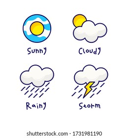 Design vector illustration of weather conditions. Outline design. Perfect for weather products.