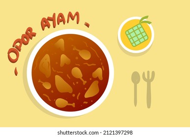 diseño vectorial ilustración eid al-fitr food , ketupat y juntos
