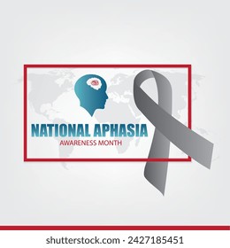 Design Vector Ilustration National Aphasia Awareness Month. Design Simple and Elegant