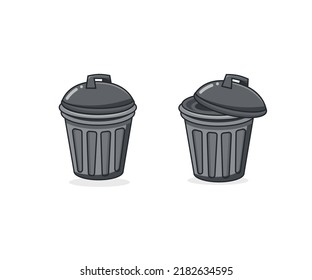 Design Vector, Ilustration Two Rubbish Bin