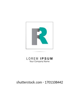 Design Vector Initial Letter R Logo With Square