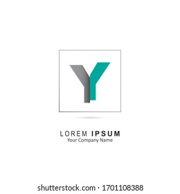 Design Vector Initial Letter Y Logo With Square