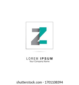 Design Vector Initial Letter Z Logo With Square
