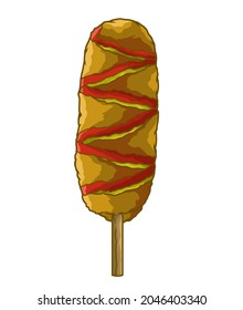 DESIGN VECTOR KOREAN CHEESE CORN DOG