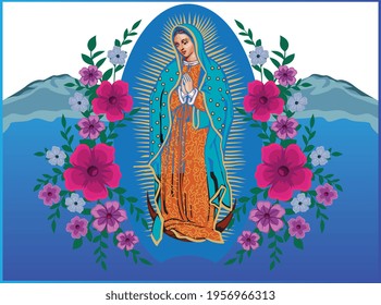 design vector lady marry guadalupe beautiful girls