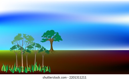 Design of vector landscape images for websites. Engage in online public relations