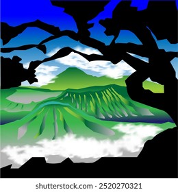 design vector landscape mountain illustration view