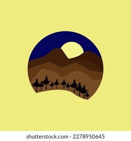 design vector landscape mountain and trees